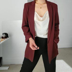Deep Maroon H&M Chic Blazer (Size 6)